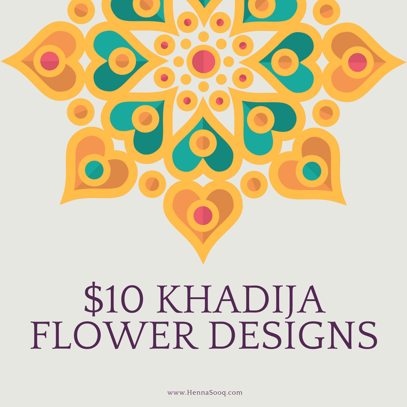 $10 Khadija Flower Henna Designs - Henna Sooq