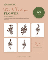 Thumbnail for $5 Khadija Flower Henna Designs - Henna Sooq