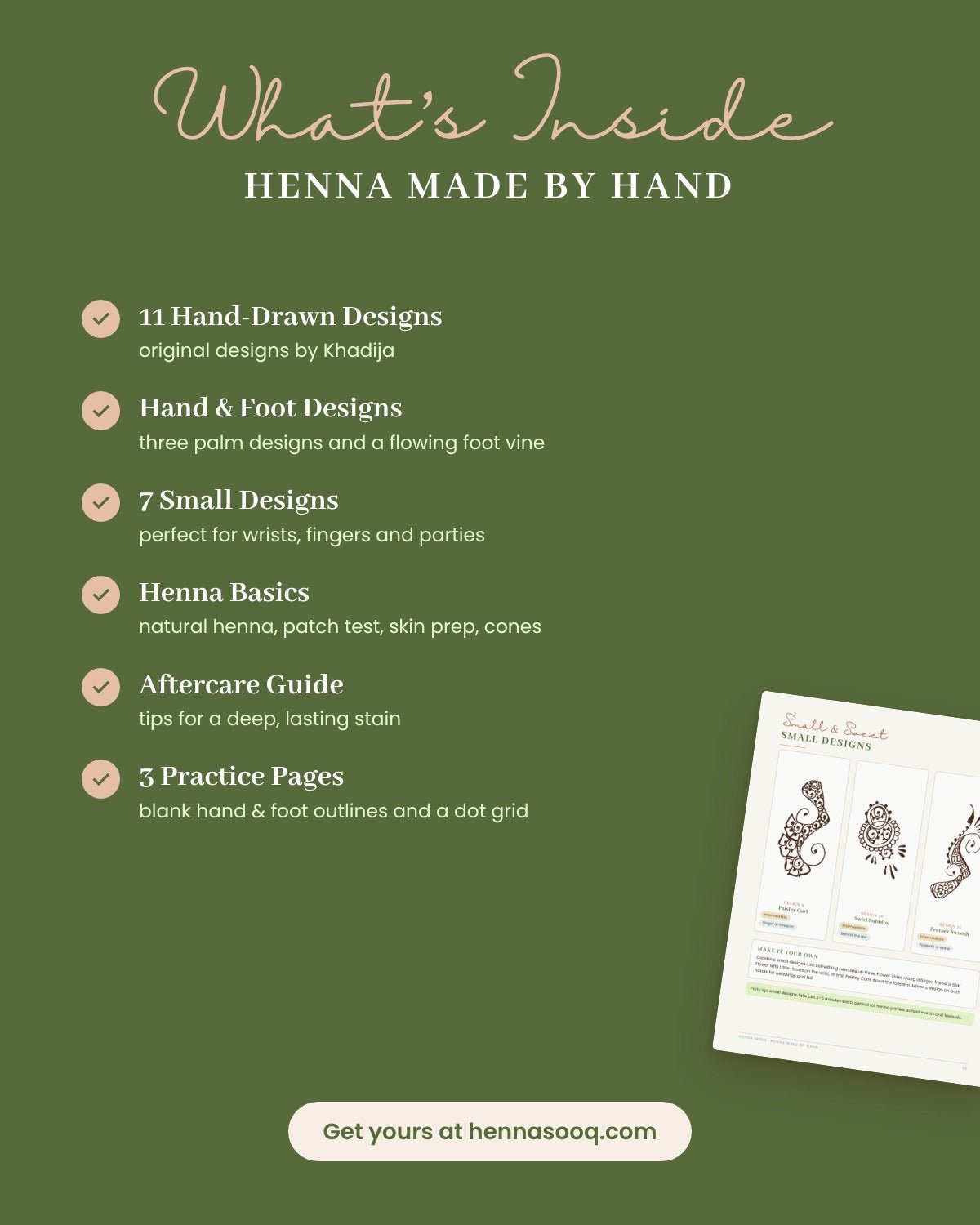 Henna Made by Hand: 11 Henna Body Art Designs to Learn & Practice (Free eBook) - Henna Sooq