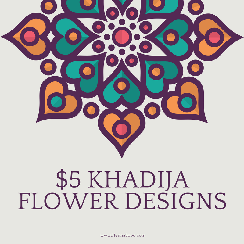 $5 Khadija Flower Henna Designs - Henna Sooq